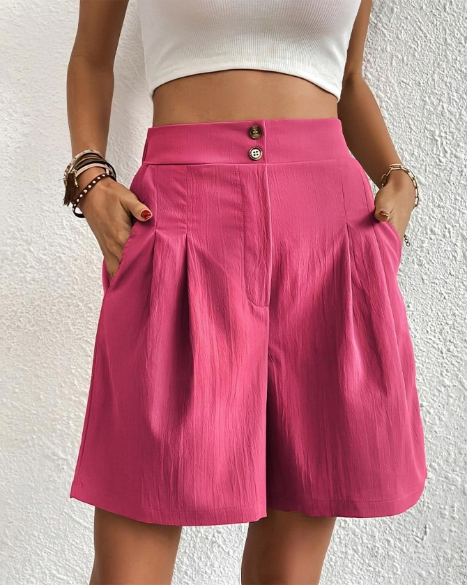 Women's shorts high waist with wide leg – summery & elegant