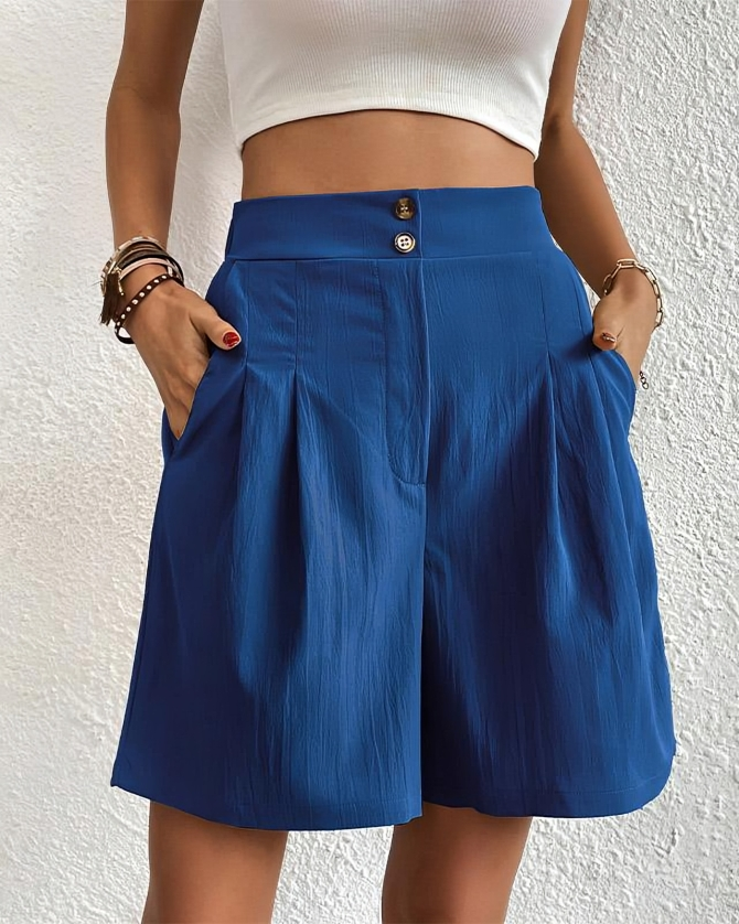 Women's shorts high waist with wide leg – summery & elegant