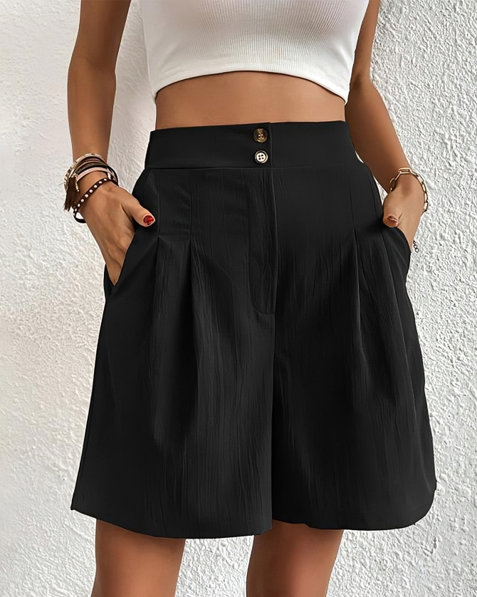 Women's shorts high waist with wide leg – summery & elegant