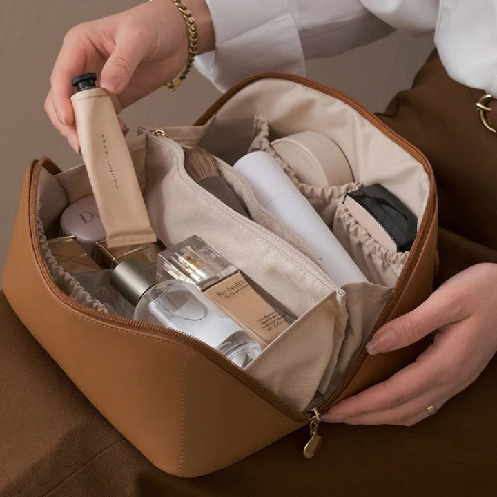 Cosmetic Bag Travel Large – Elegant Makeup Organizer for Women with Zipper