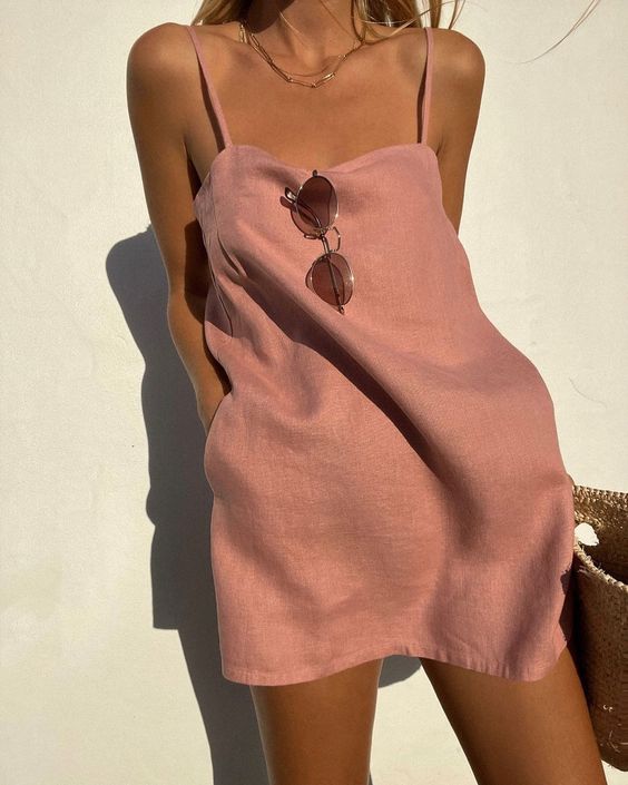 Women's slip dress – satin look – adjustable straps – elegant cut
