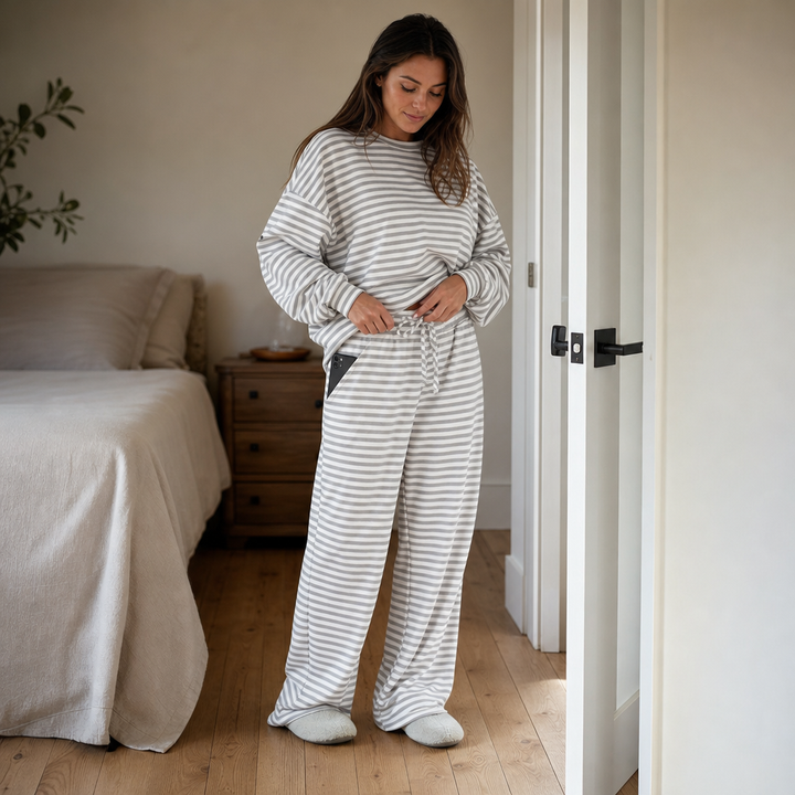 Stripe Ease | Streifen-Zweiteiler mit Tunnelzughose