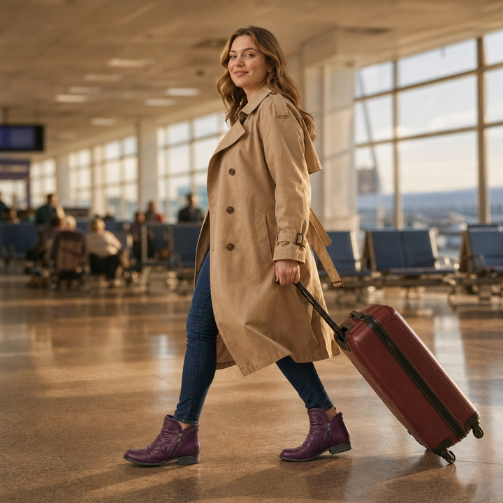 Damen Ankle Boots schmal mit seitlichem Reißverschluss