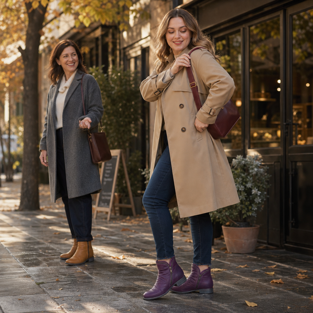 Damen Ankle Boots schmal mit seitlichem Reißverschluss