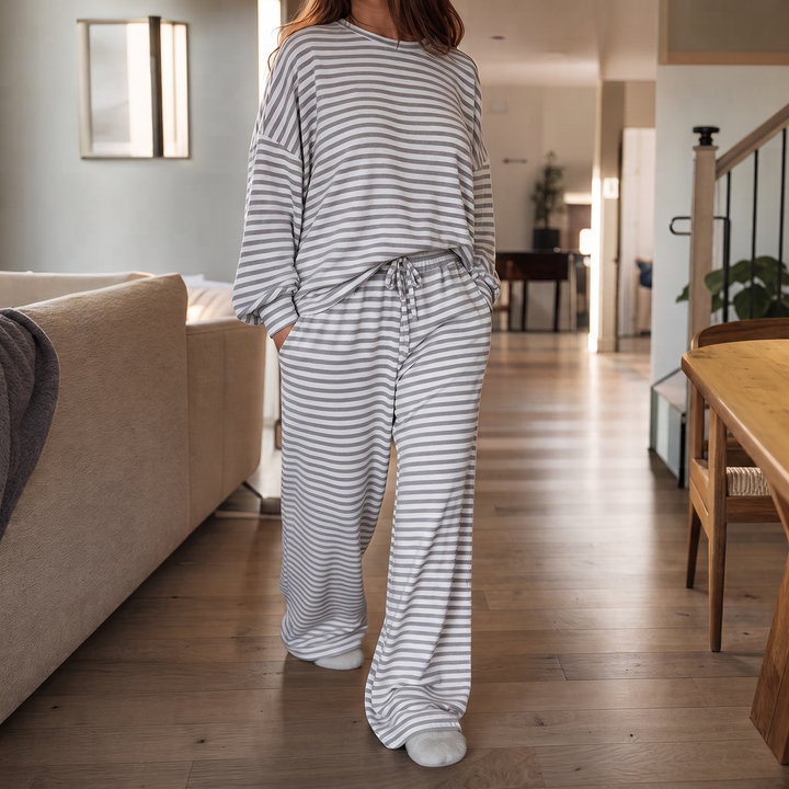 Stripe Ease | Streifen-Zweiteiler mit Tunnelzughose