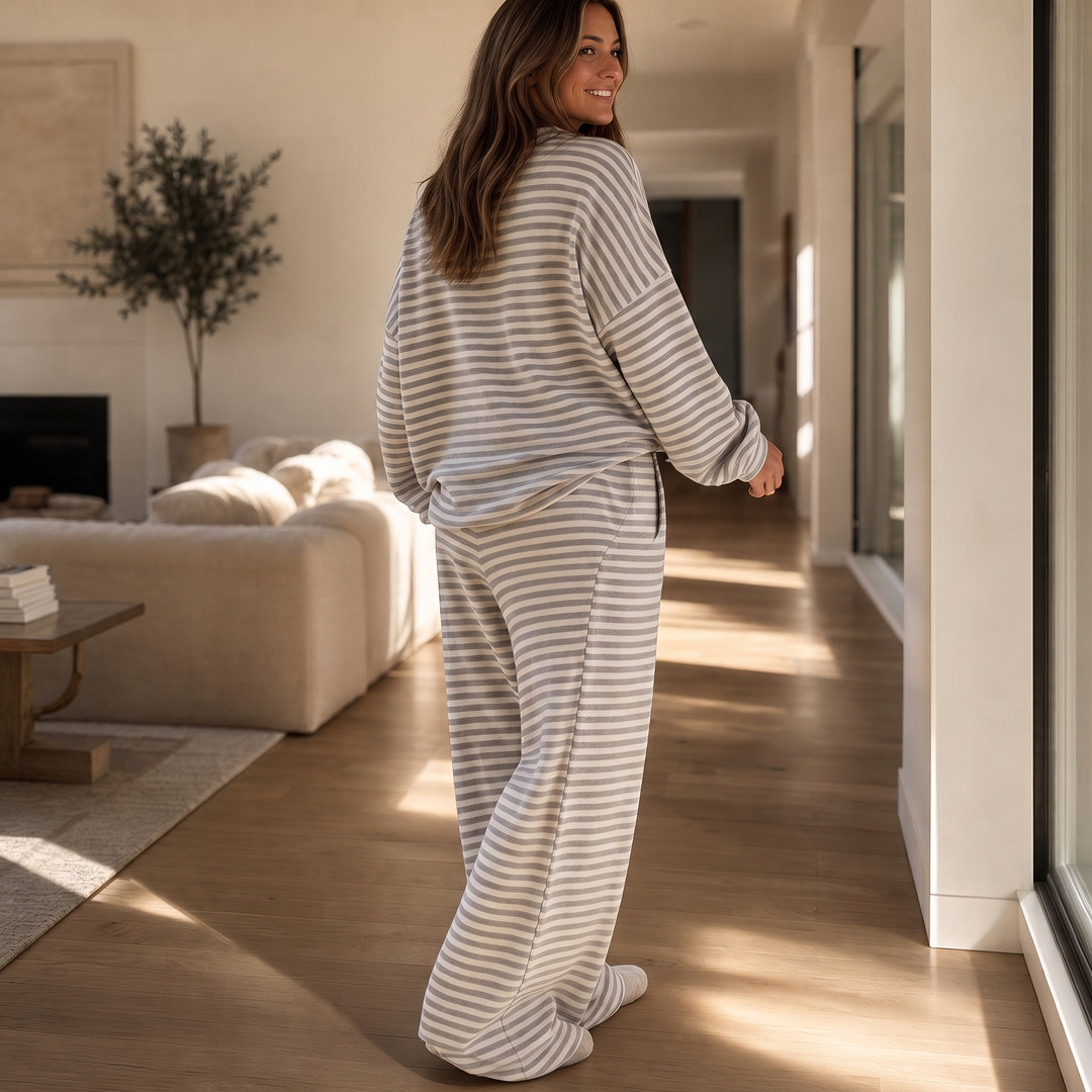 Stripe Ease | Streifen-Zweiteiler mit Tunnelzughose