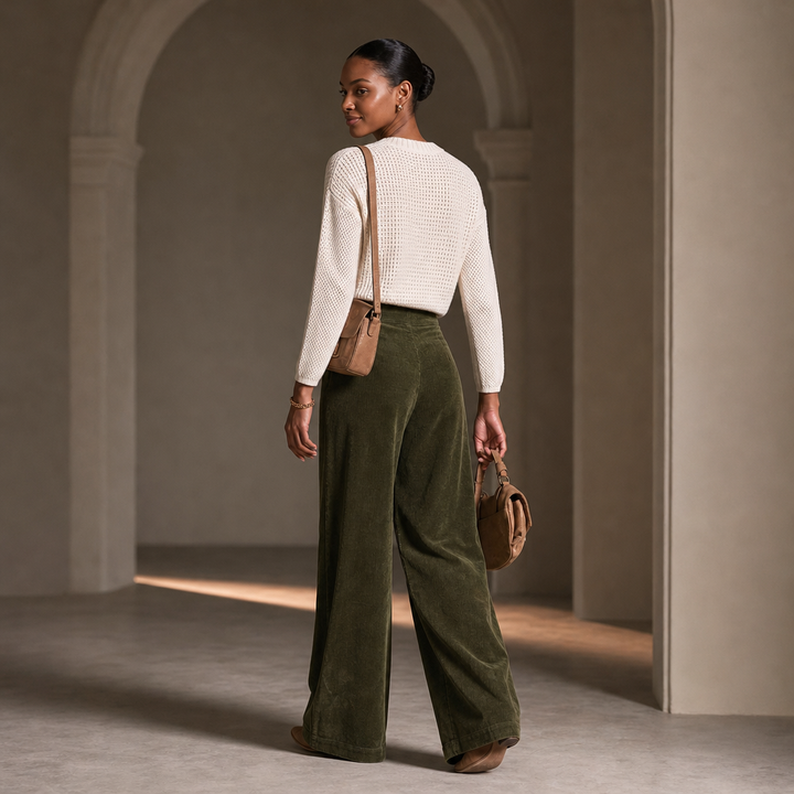 Cordelle | Cord-Hose mit asymmetrischem Knopfverschluss