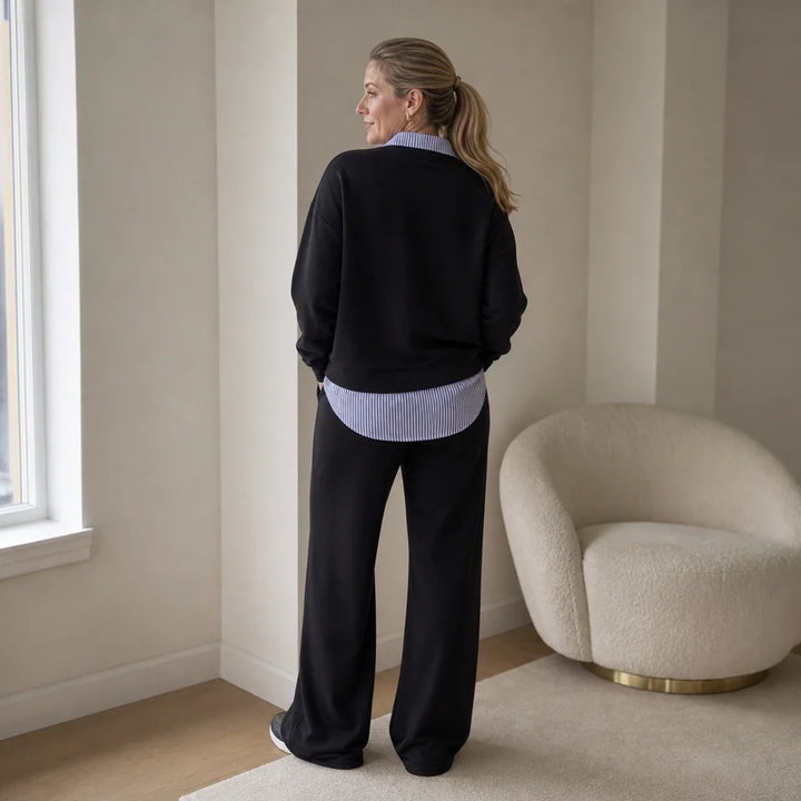 Zweiteiler mit Lagen-Sweatshirt und Hose