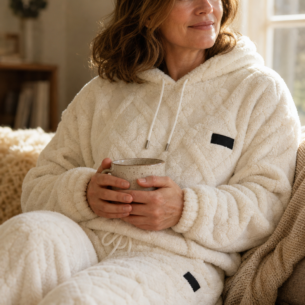 Damen Lounge Set 3D Prägung Oberteil Und Hose