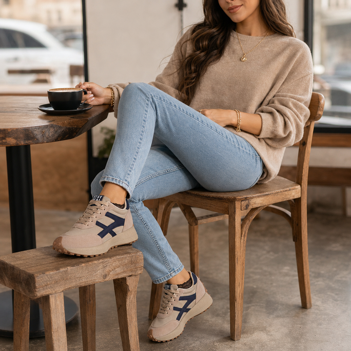 Damen Plateau Sneakers Rutschfest
