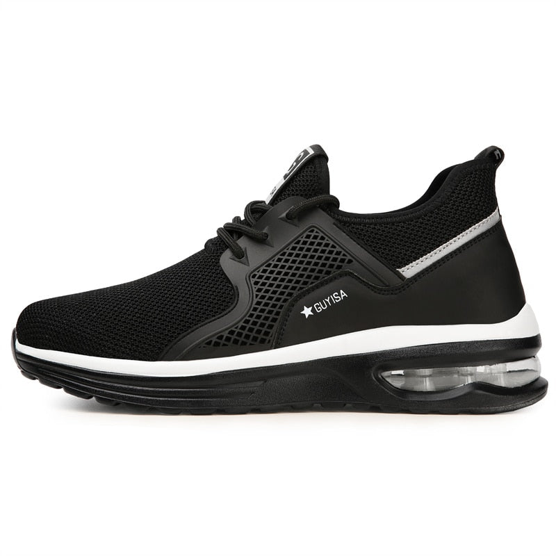 Damen Schwarze Rutschfeste Sport-Sneaker – Sicherheits Arbeits Laufschuhe