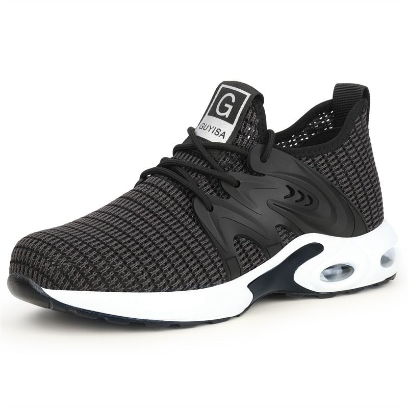 Damen Schwarze Rutschfeste Sport-Sneaker – Sicherheits Arbeits Laufschuhe