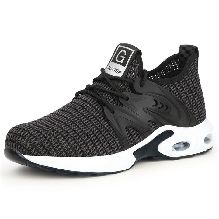 Damen Schwarze Rutschfeste Sport-Sneaker – Sicherheits Arbeits Laufschuhe