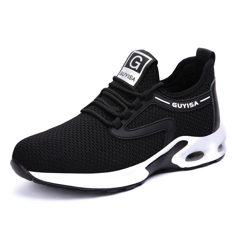 Damen Schwarze Rutschfeste Sport-Sneaker – Sicherheits Arbeits Laufschuhe