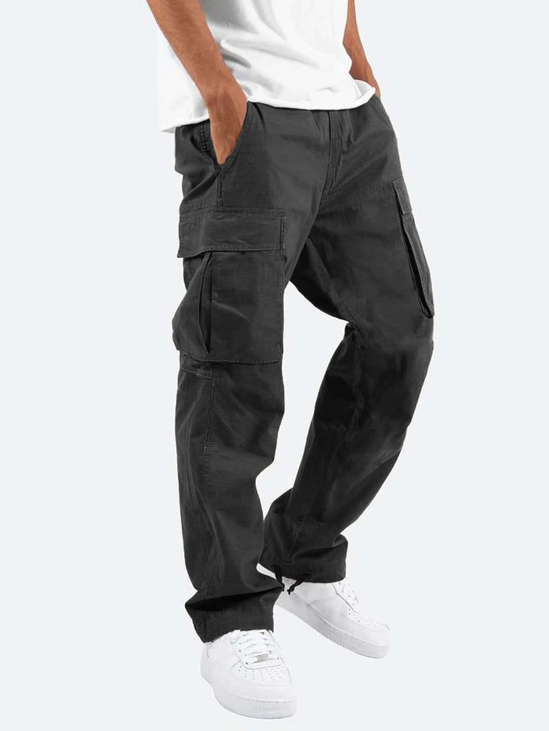 Men's Relaxed Fit Cargo Pants - Brown Casual Utility Pants