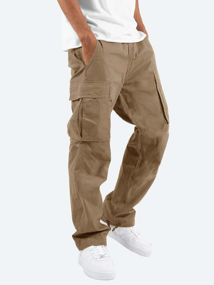 Men's Relaxed Fit Cargo Pants - Brown Casual Utility Pants