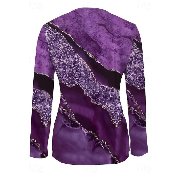 Rachel | Floral Quarter-Zip Langarm Oberteil