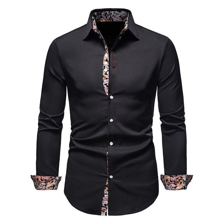 Herren Slim Fit Langarmhemd Modernes Stretch – Freizeit Business Hemd