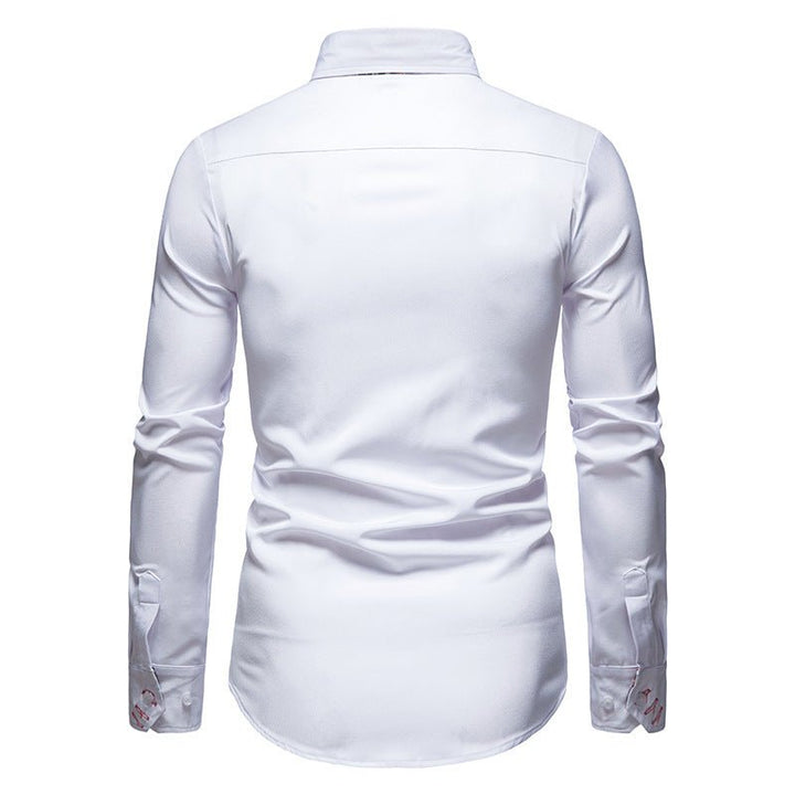 Herren Slim Fit Langarmhemd Modernes Stretch – Freizeit Business Hemd