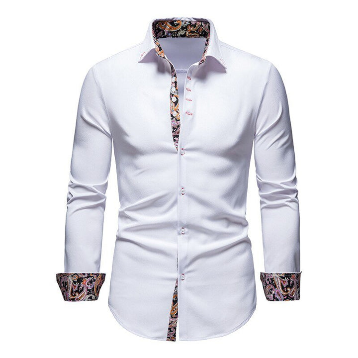 Herren Slim Fit Langarmhemd Modernes Stretch – Freizeit Business Hemd