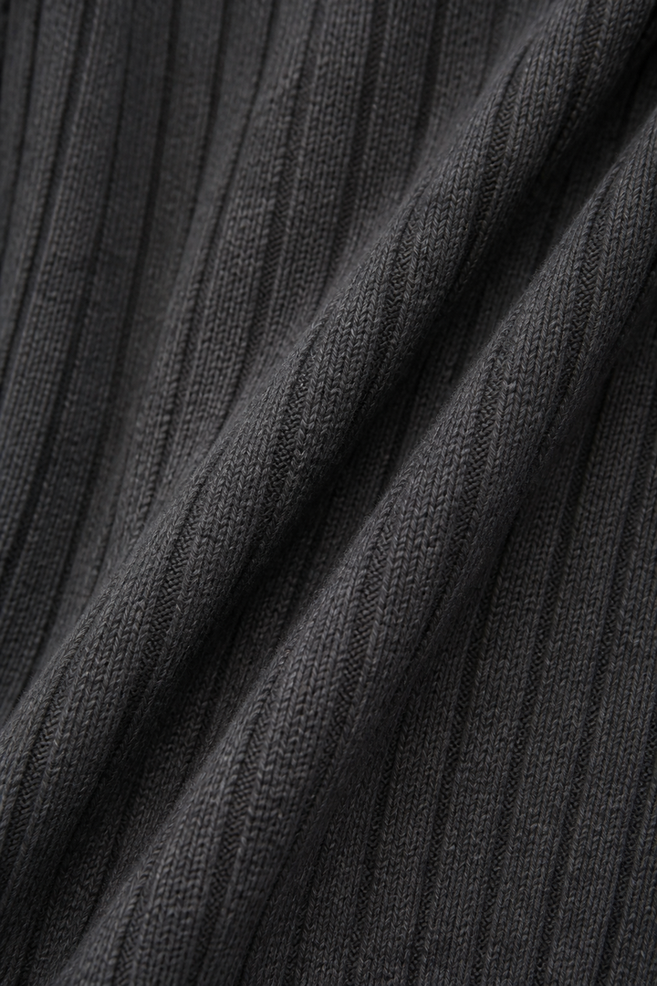 Damen Midikleid Rippstrick A-Linie Hohe Taille