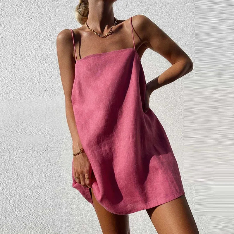 Women's slip dress – satin look – adjustable straps – elegant cut