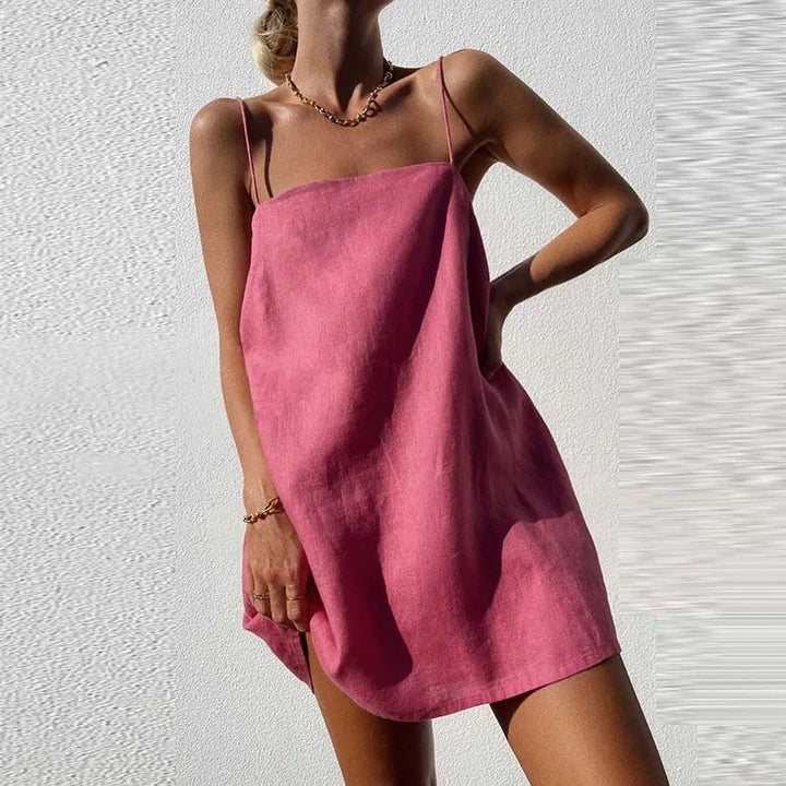 Women's slip dress – satin look – adjustable straps – elegant cut
