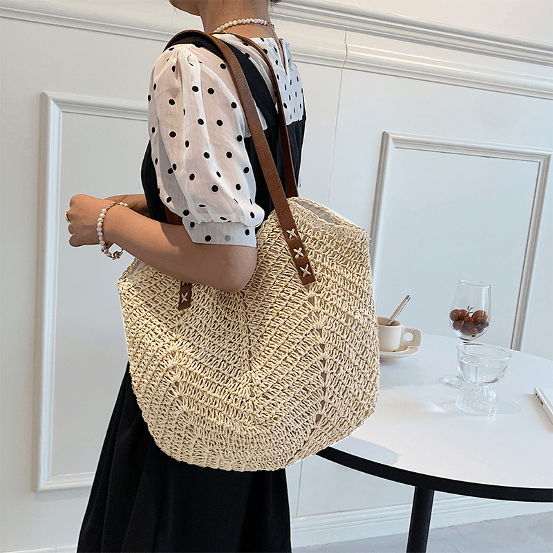 Bolso Tote de Cuero Vegano – Bolso de Hombro Grande Minimalista