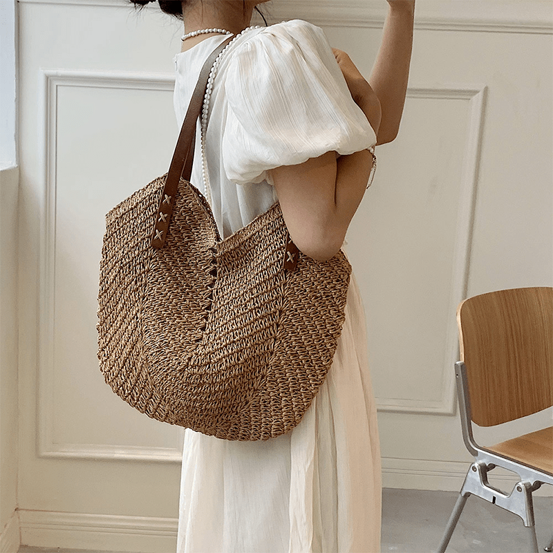 Bolso Tote de Cuero Vegano – Bolso de Hombro Grande Minimalista