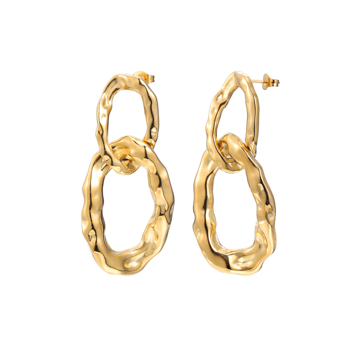 Boucles d'oreilles pendantes à la mode en or en acier inoxydable pour femmes hypoallergéniques