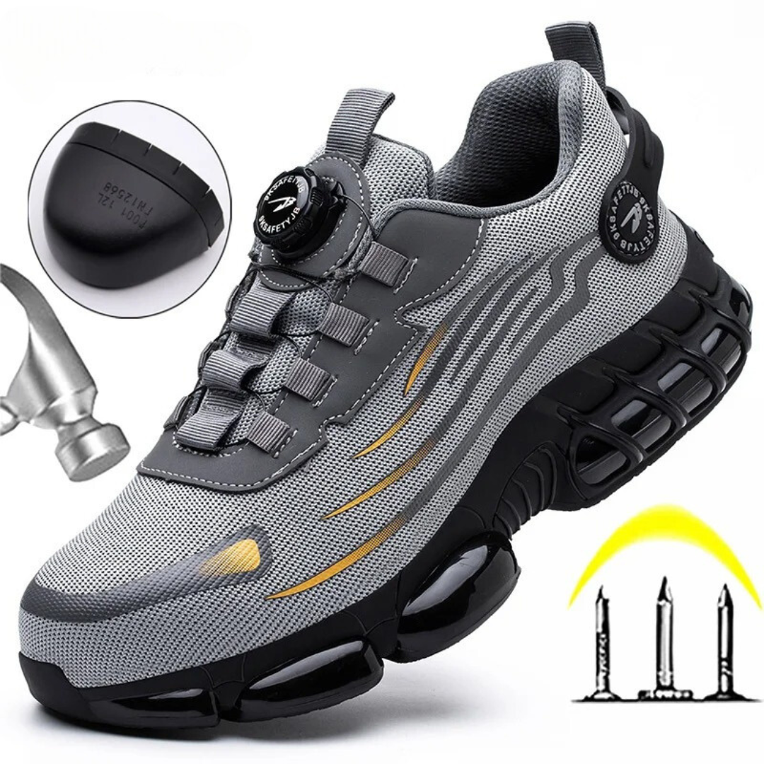 Zapatillas de seguridad para mujer con puntera de acero y suela antiperforación – Calzado de trabajo ligero