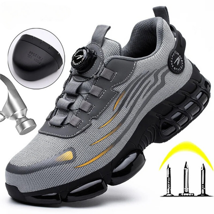 Zapatillas de seguridad para mujer con puntera de acero y suela antiperforación – Calzado de trabajo ligero