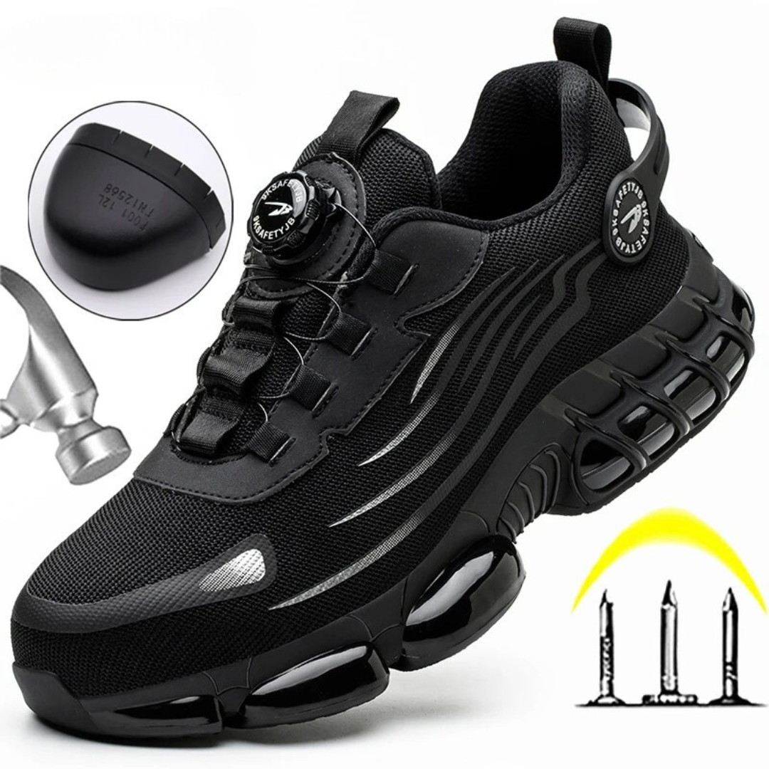 Zapatillas de seguridad para mujer con puntera de acero y suela antiperforación – Calzado de trabajo ligero