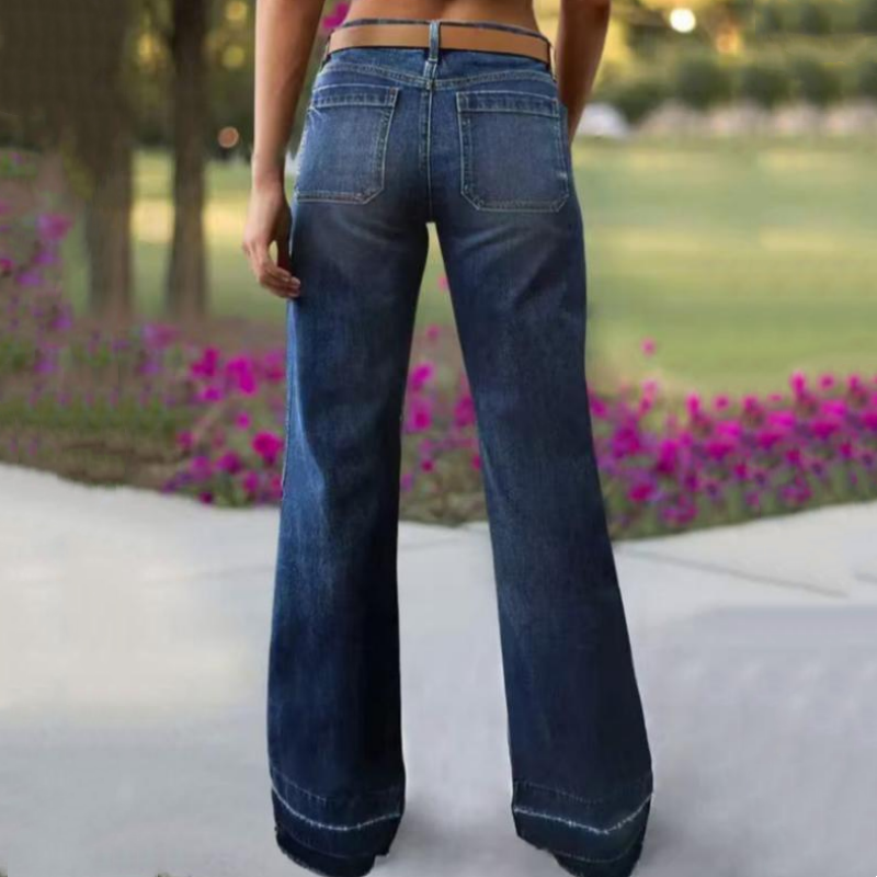 Damen Vintage Weit Geschnittene Jeans – Hochbund Locker Denim Hose