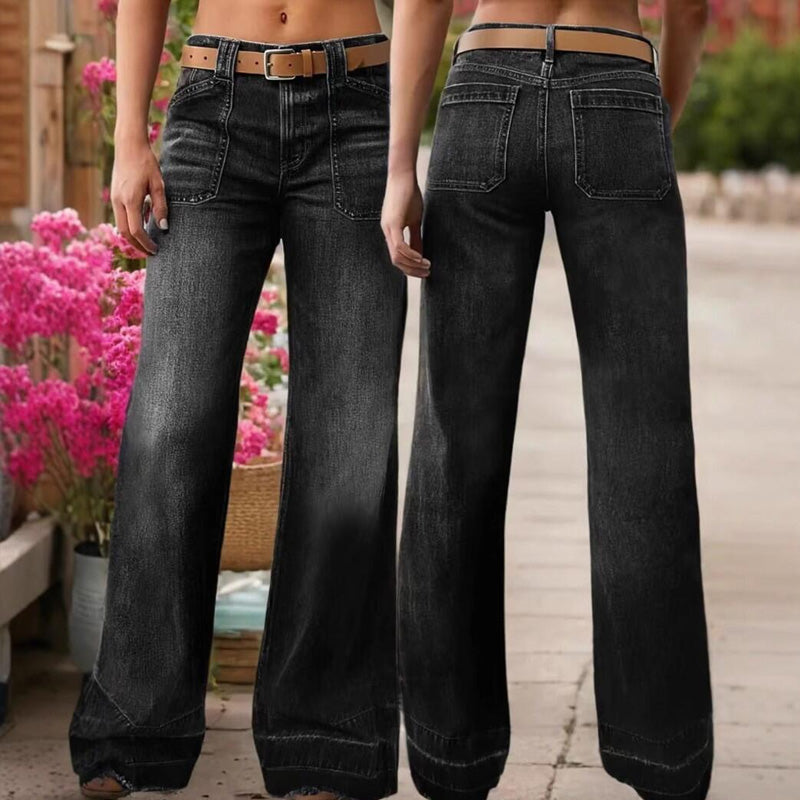 Damen Vintage Weit Geschnittene Jeans – Hochbund Locker Denim Hose