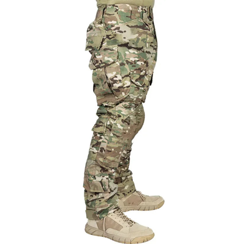 Herren Multicam Tactical Kampfhose Mit Knieschützern – Robuste Cargo Hose