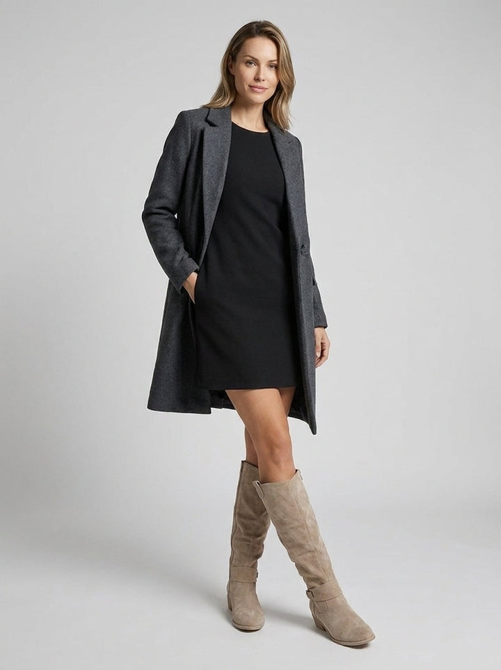 Damen Kniehohe Stiefel mit Wildleder Design