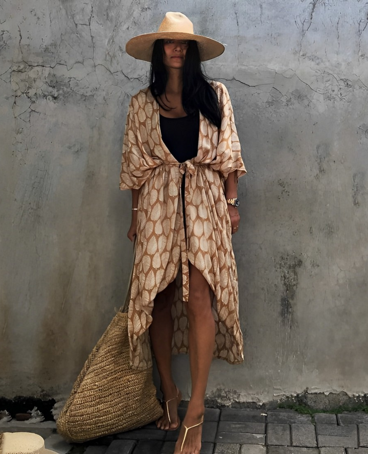 Resort Linen Beach Kimono – Women's Light Beach Cover-Up