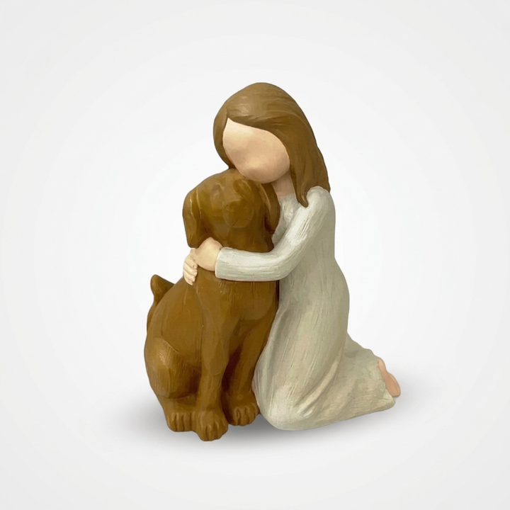 Everpaw Erinnerungsfigur Mädchen mit Hund aus Resin