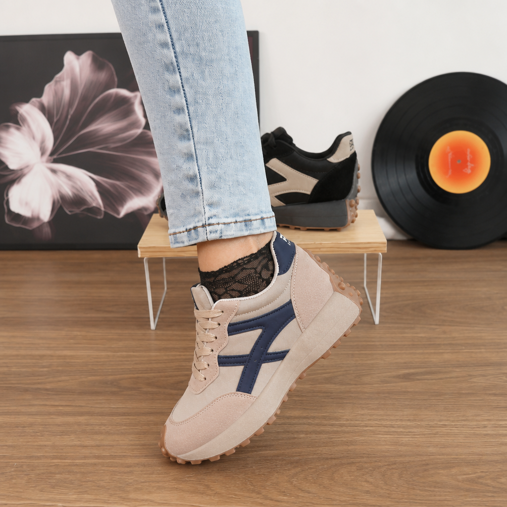 Damen Plateau Sneakers Rutschfest