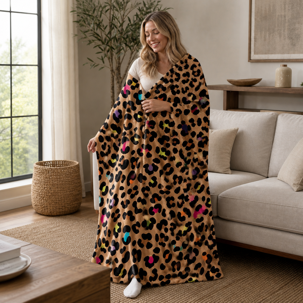 Decke Leopardenmuster Polyester