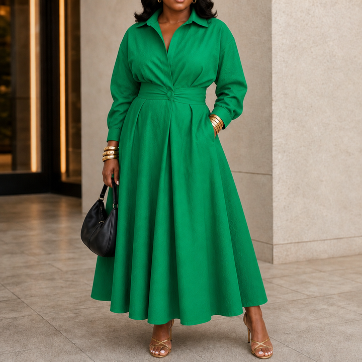 Everly | Midikleid mit Gürtel und Kragen
