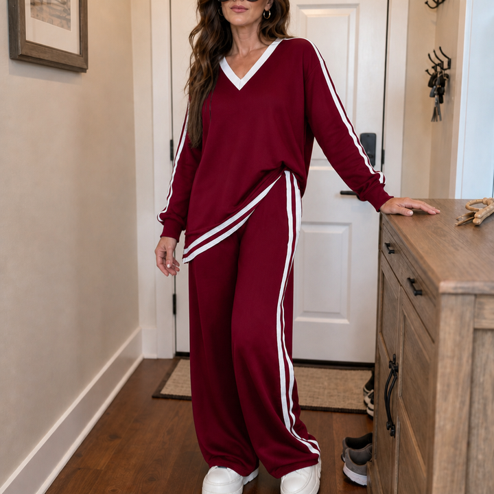 Damen Faltenhose Weites Bein Hohe Taille