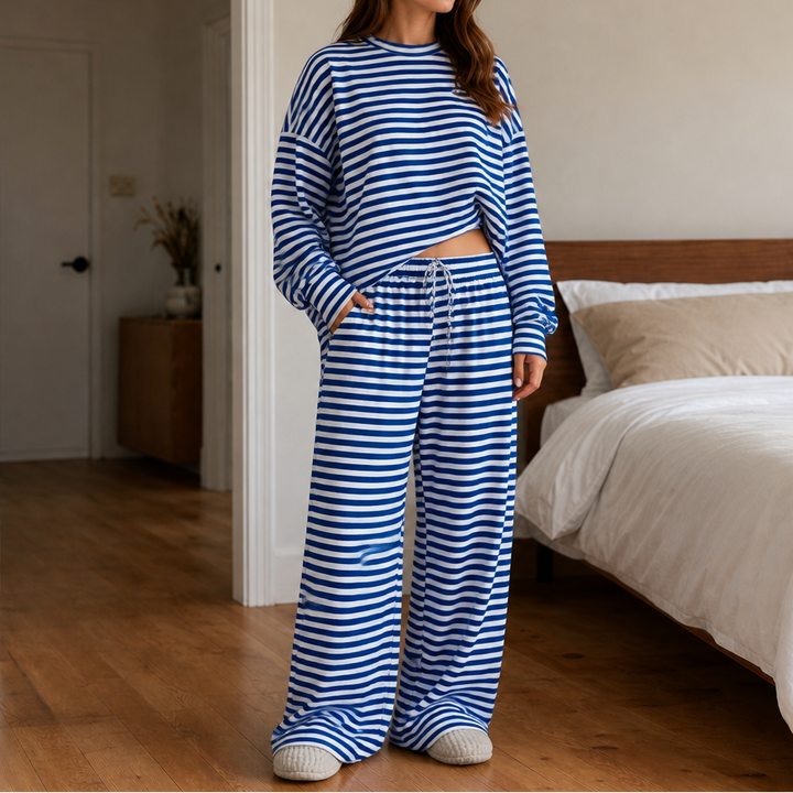 Stripe Ease | Streifen-Zweiteiler mit Tunnelzughose