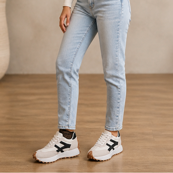 Damen Plateau Sneakers Rutschfest