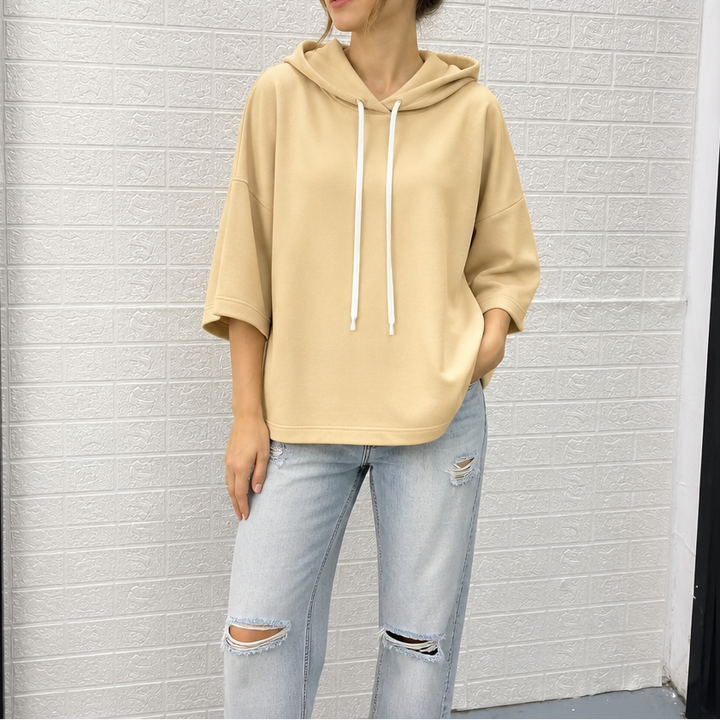 Layerly | Damen 3/4-Arm Hoodie mit Kordelzug