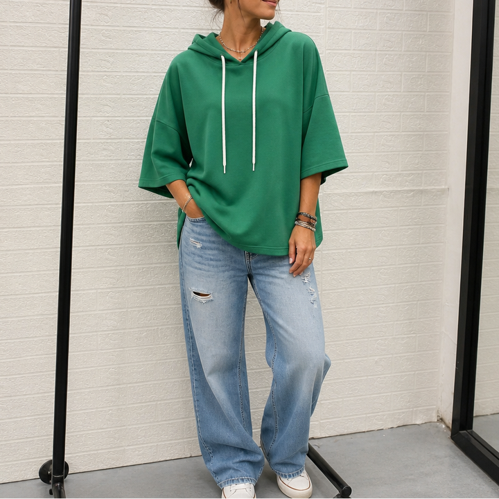 Layerly | Damen 3/4-Arm Hoodie mit Kordelzug