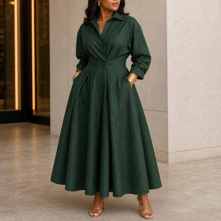 Everly | Midikleid mit Gürtel und Kragen