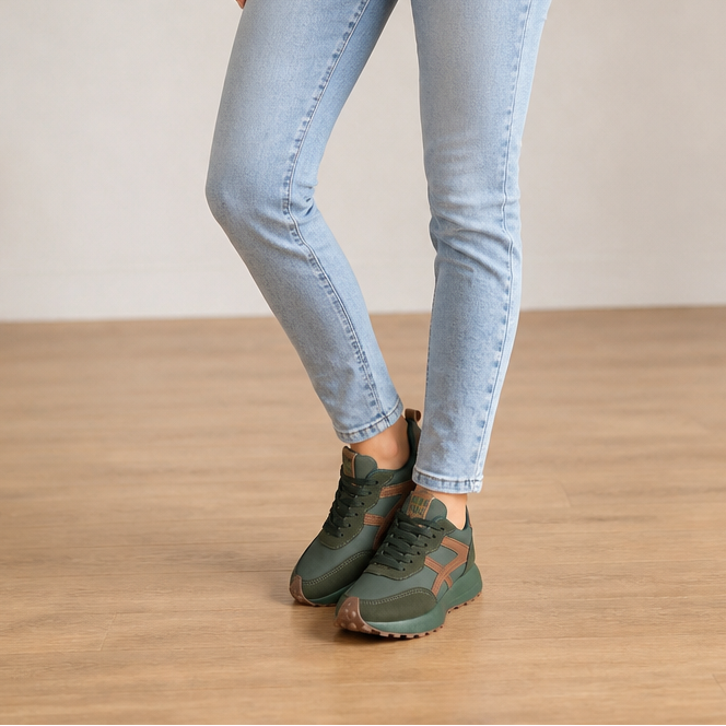 Damen Plateau Sneakers Rutschfest