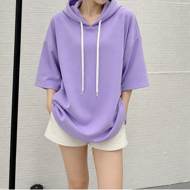 Layerly | Damen 3/4-Arm Hoodie mit Kordelzug